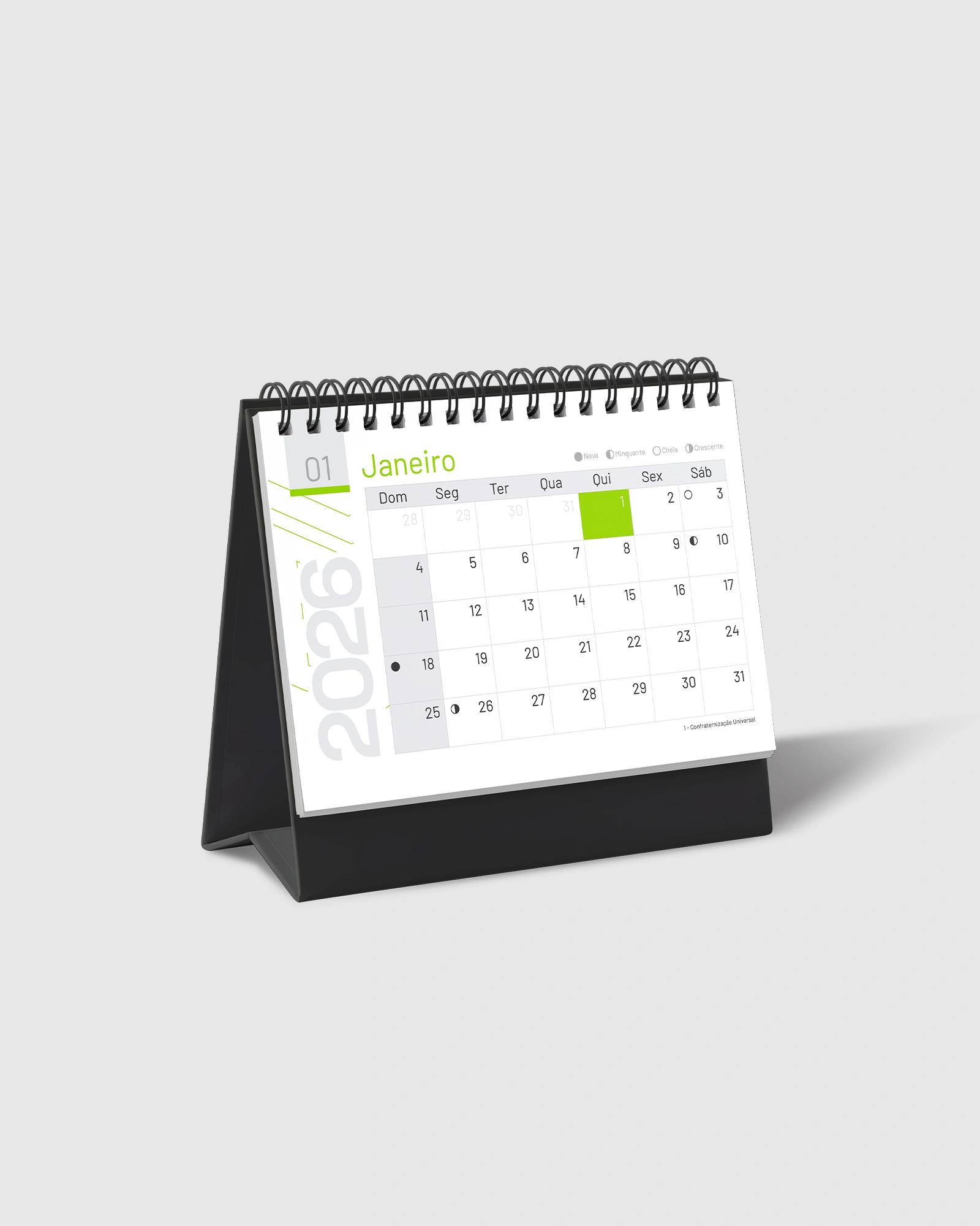 Calendário de Mesa com Folhas
