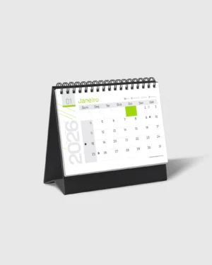 Calendário de Mesa com Folhas